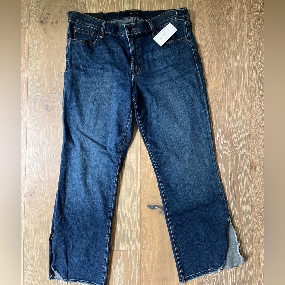 J Brand Selena Jeans 32 Captivate Blue Cropped Bootcut Mid-rise NWT